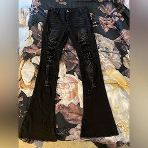 ripped bell bottom jeans